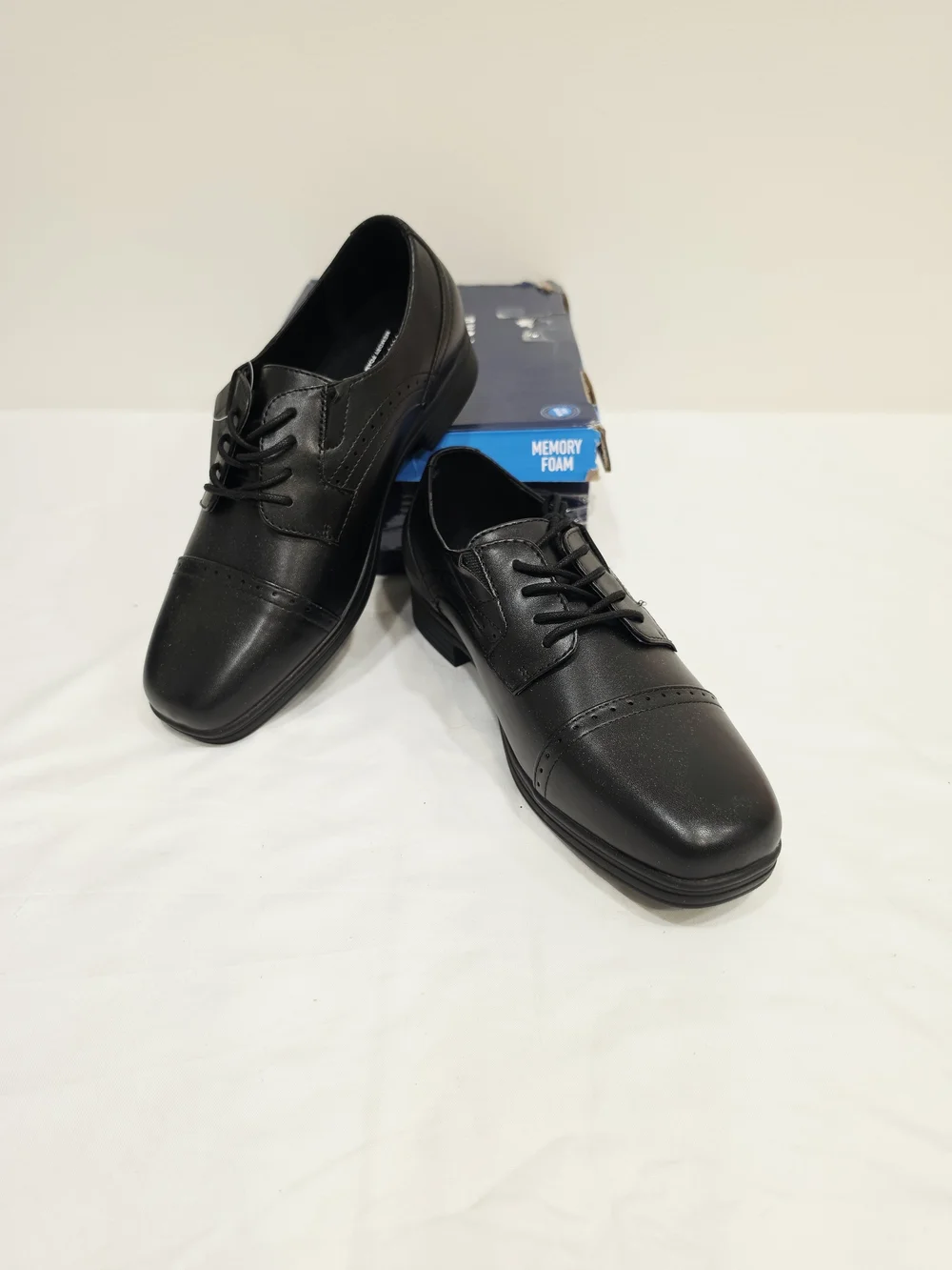 Stafford Black Dane Jr. Cap-Toe Lace-Up Dress Oxfords